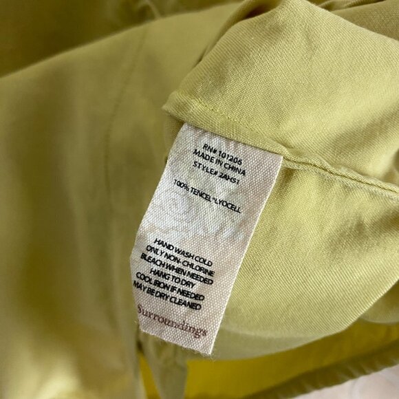 Soft Surroundings Assymetrical Wrap Blouse Womens M Lagenlook Mother of Pearl - Picture 6 of 8